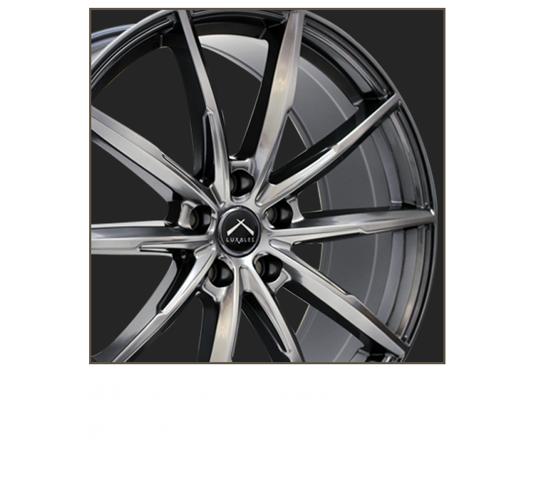 周囲を彩る華々しい曲線がスポークを際立たせる